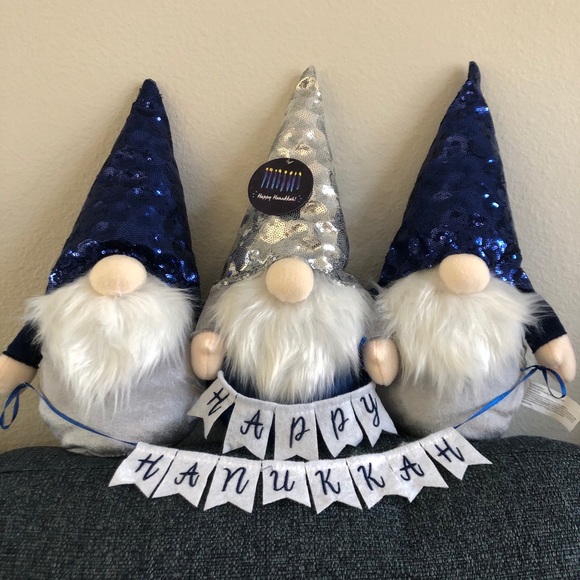HANUKKAH Gnomes Set of 2 Holiday Home Decor - Picture 5 of 5